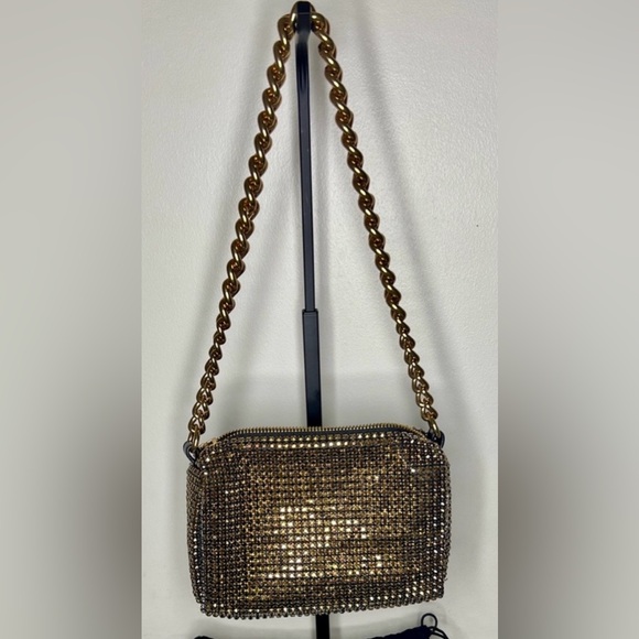 KURT GEIGER Gold Tone Crystal Party Bag w/Dustbag - Picture 2 of 6